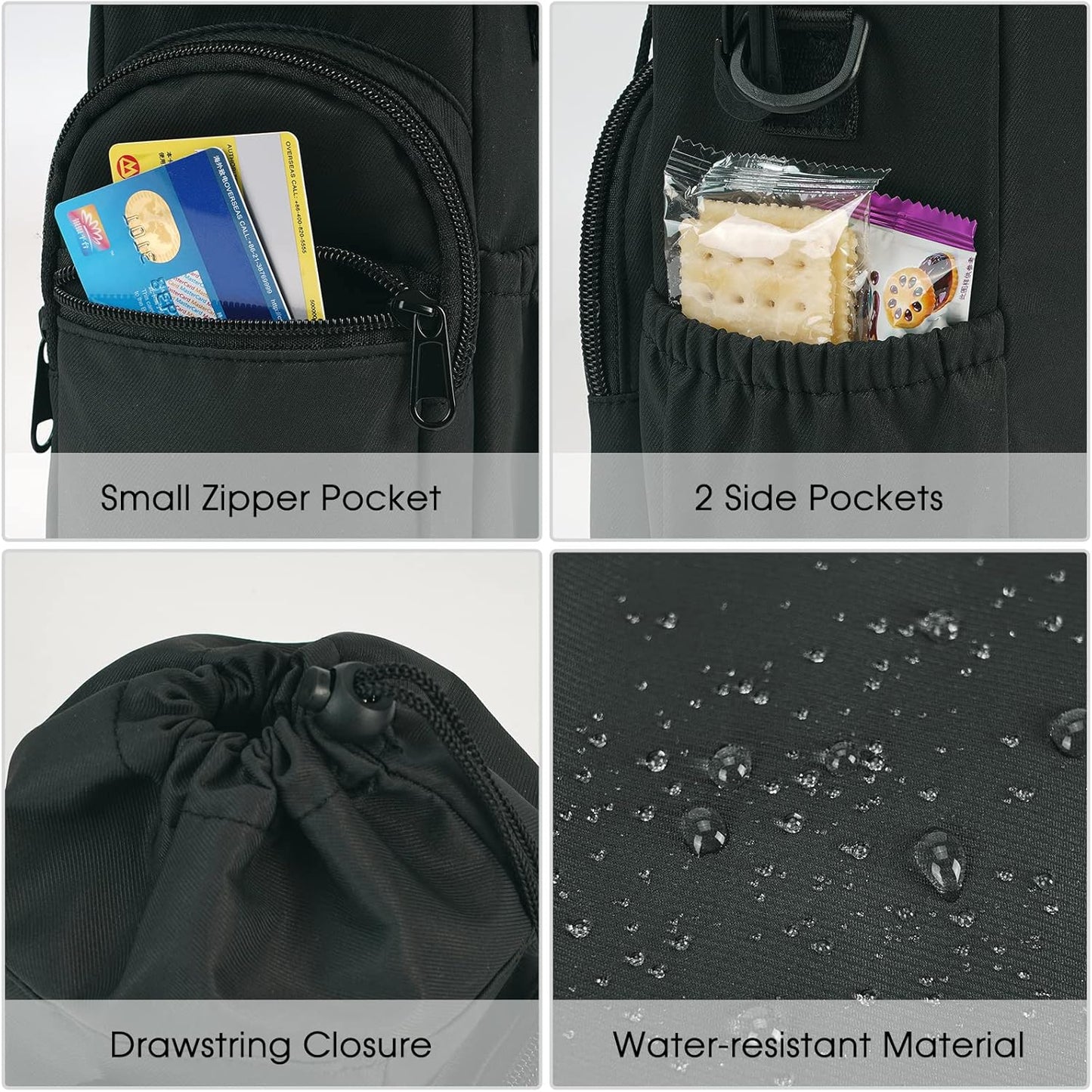 Water Bottle Holder with Crossbody/Wrist Strap
