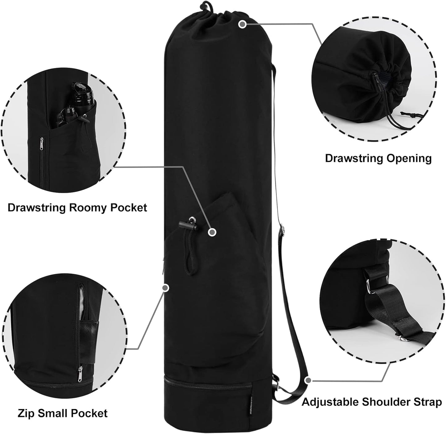 Yoga Mat Bag with Pockets – Large, Lightweight & Waterproof Carrier for Women & Men