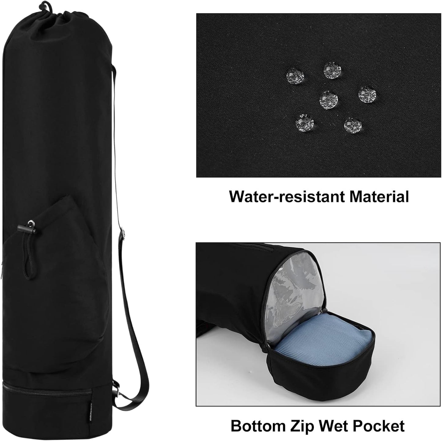 Yoga Mat Bag with Pockets – Large, Lightweight & Waterproof Carrier for Women & Men