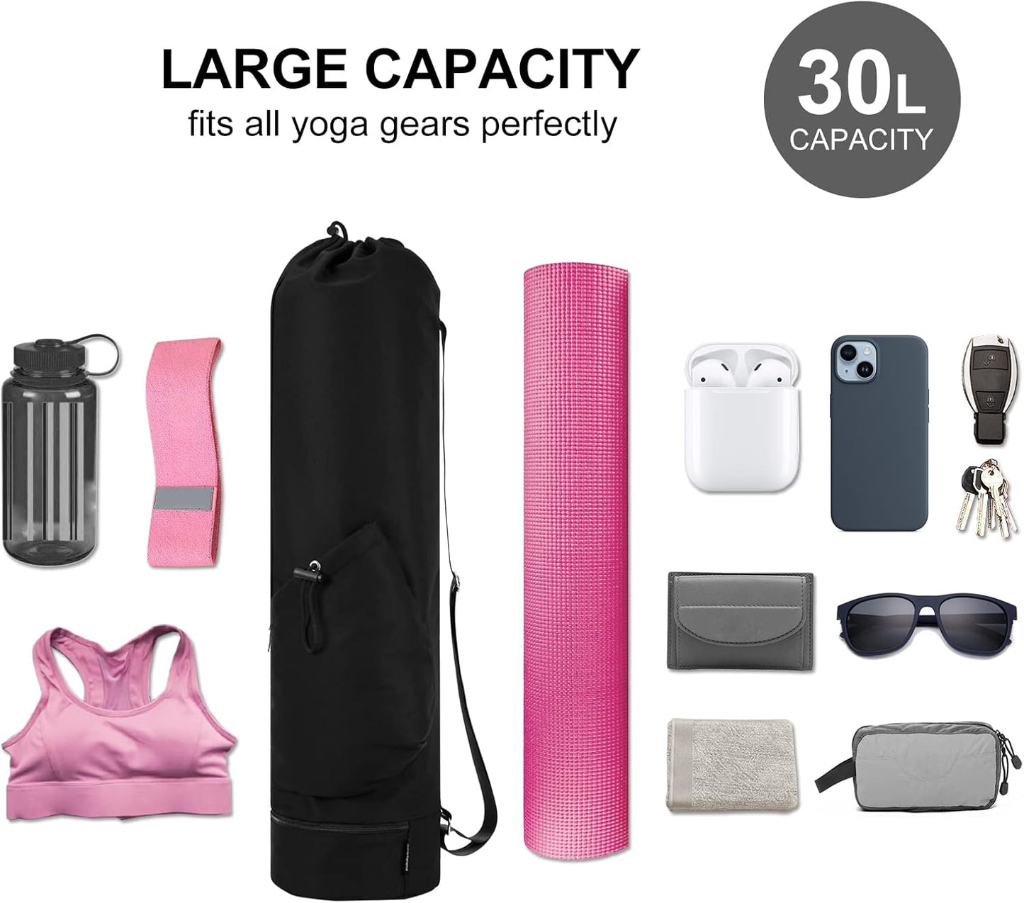 Yoga Mat Bag with Pockets – Large, Lightweight & Waterproof Carrier for Women & Men