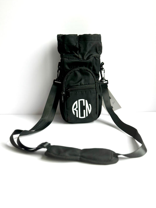 Water Bottle Holder with Crossbody/Wrist Strap